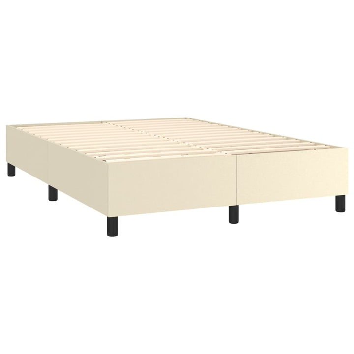 Boxspringframe kunstleer crèmekleurig 140x200 cm