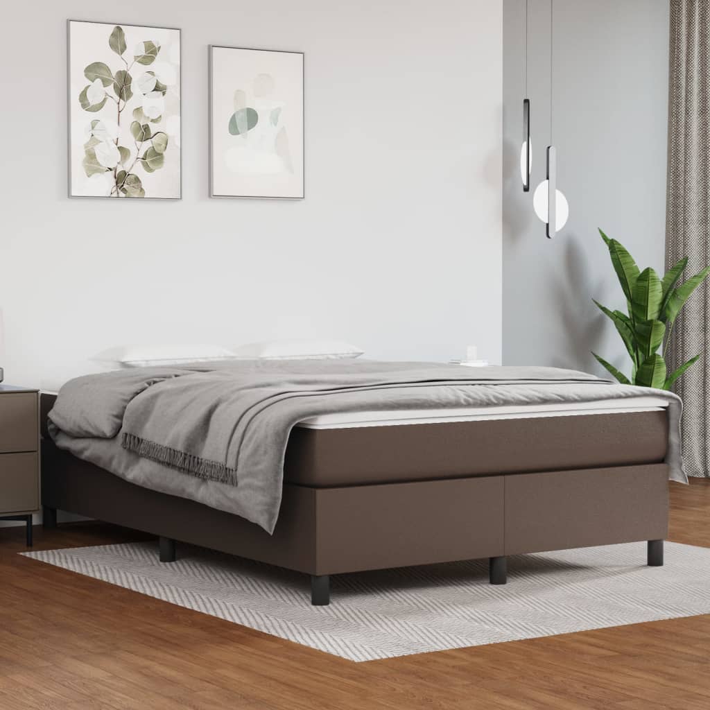 Boxspringframe kunstleer bruin 140x200 cm