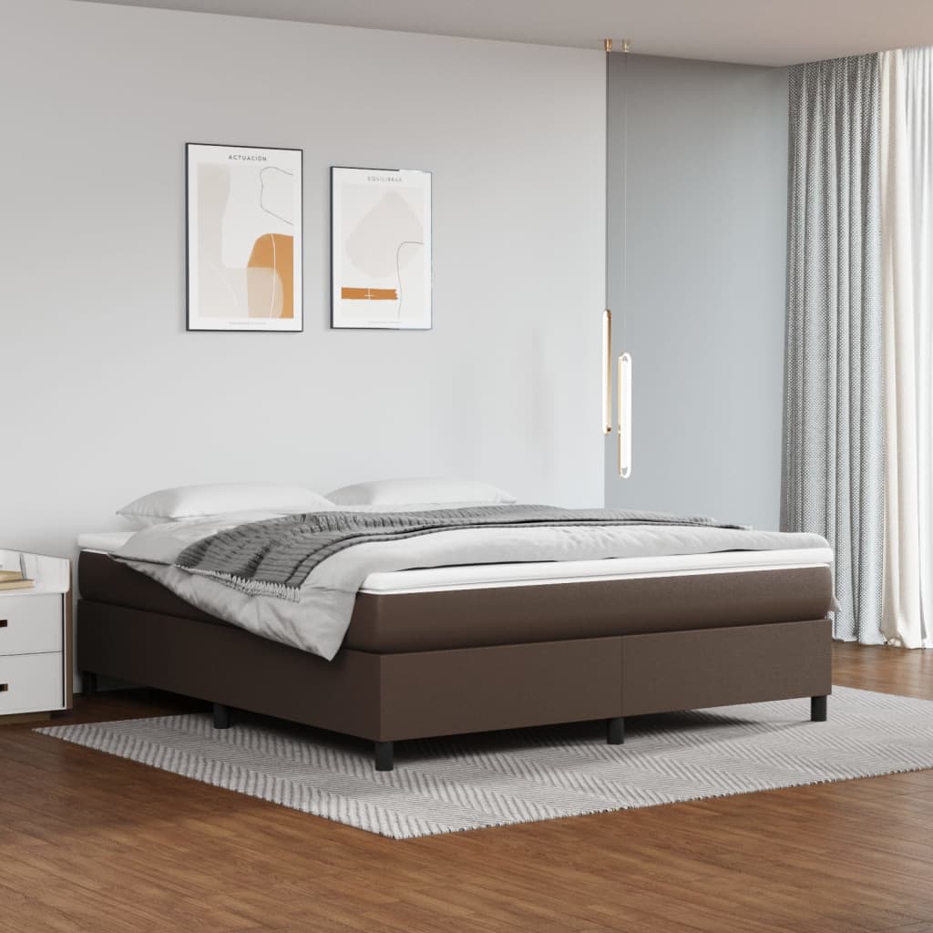 Boxspringframe kunstleer bruin 160x200 cm