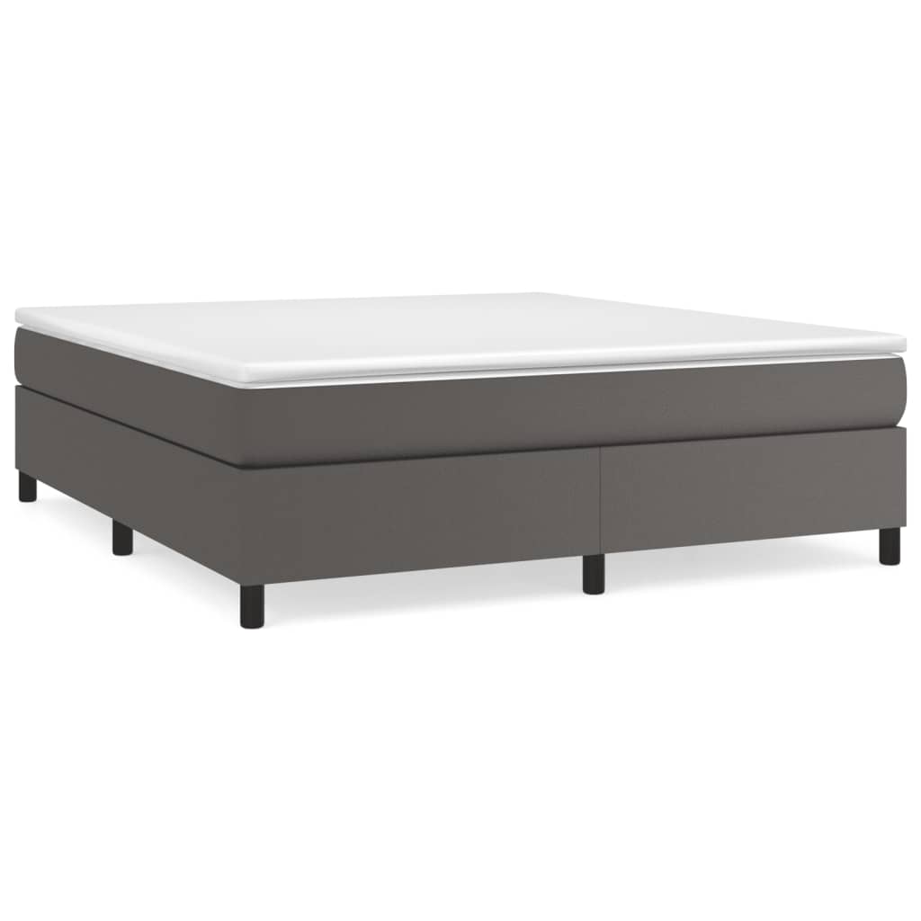 Boxspringframe kunstleer grijs 160x200 cm