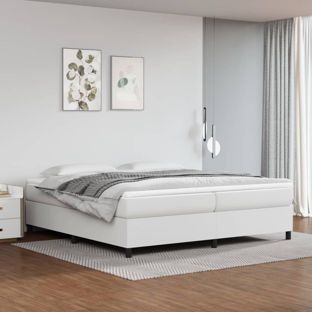 Boxspringframe kunstleer wit 200x200 cm