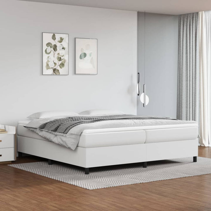 Boxspringframe kunstleer wit 200x200 cm