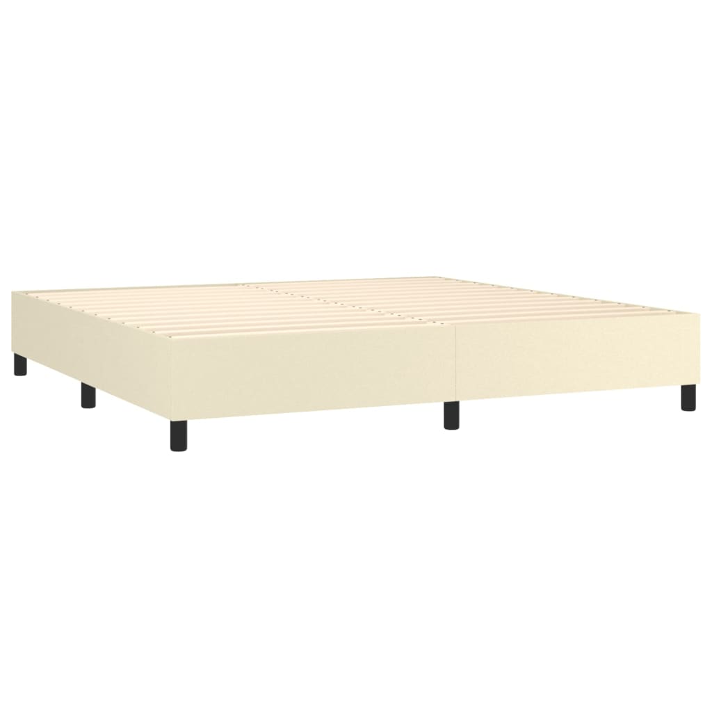 Boxspringframe kunstleer crèmekleurig 200x200 cm