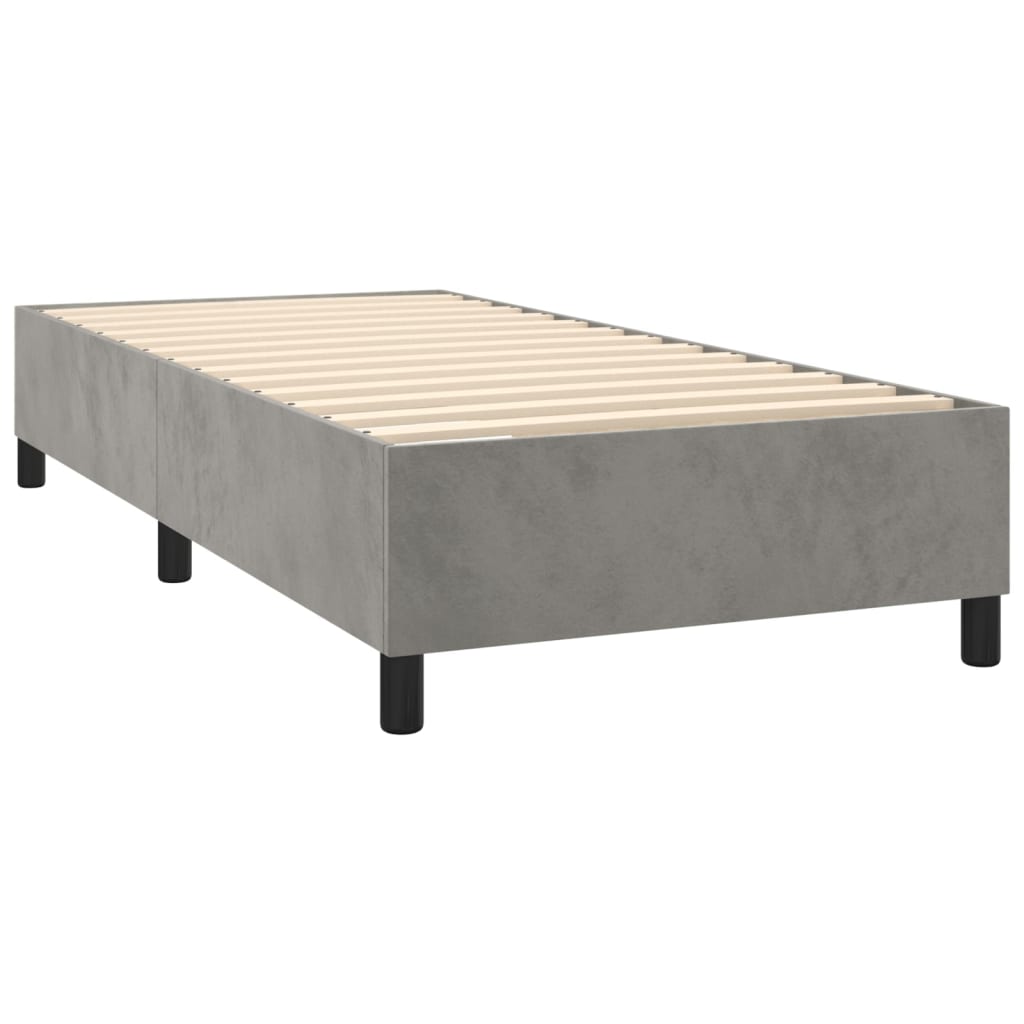 Boxspringframe fluweel lichtgrijs 80x200 cm