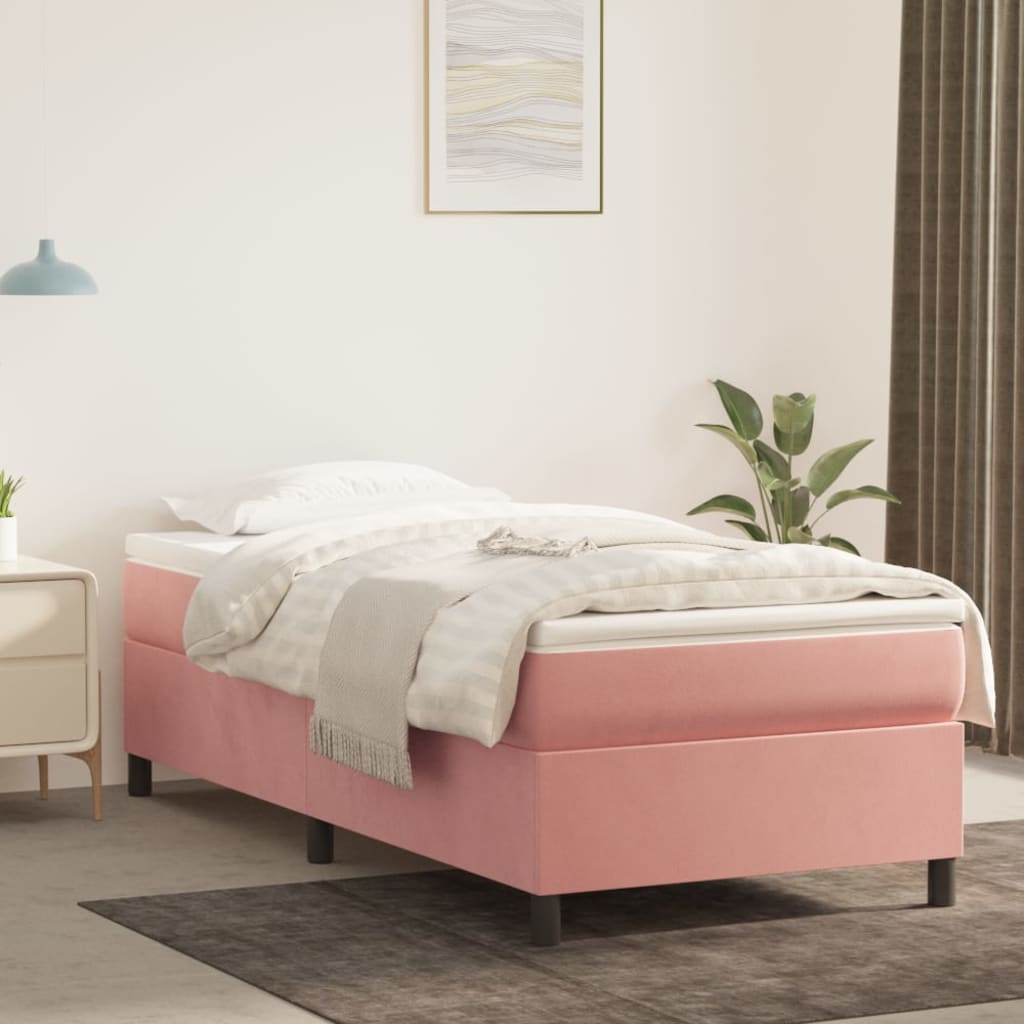 Boxspringframe fluweel roze 80x200 cm