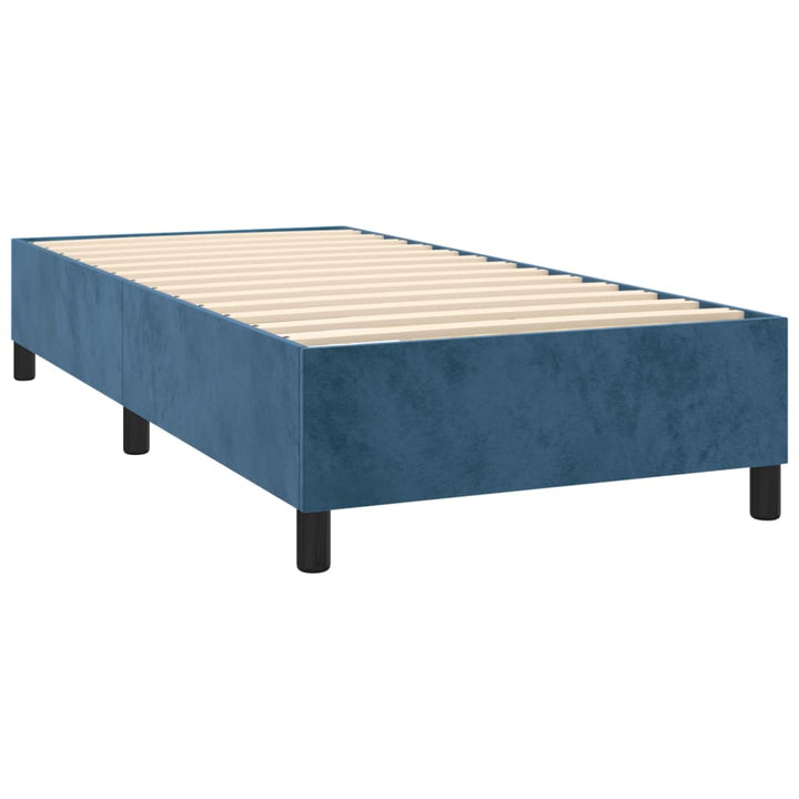 Boxspringframe fluweel donkerblauw 90x200 cm