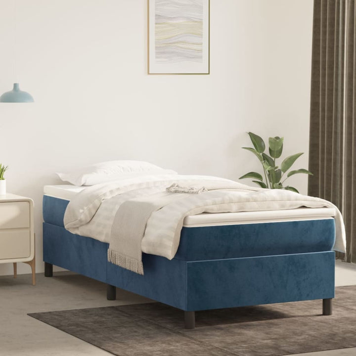 Boxspringframe fluweel donkerblauw 90x200 cm