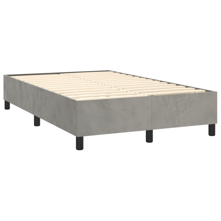 Boxspringframe fluweel lichtgrijs 120x200 cm