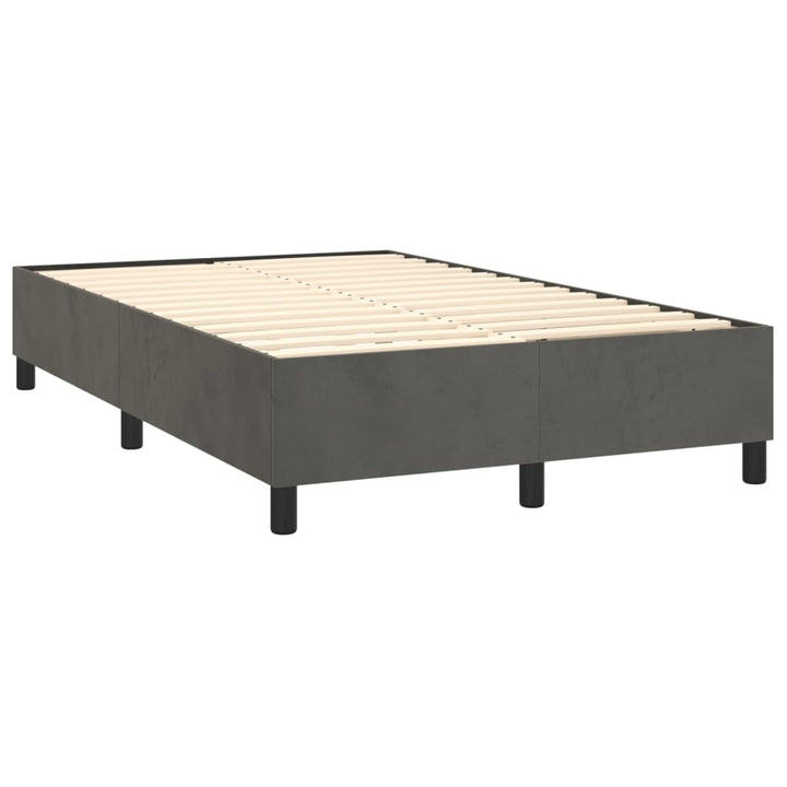 Boxspringframe fluweel donkergrijs 120x200 cm