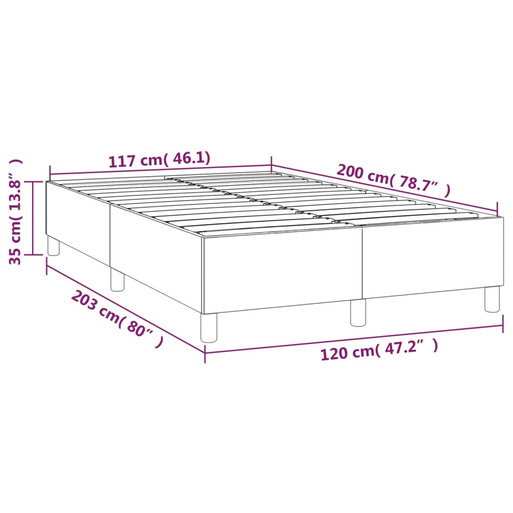 Boxspringframe fluweel donkergrijs 120x200 cm