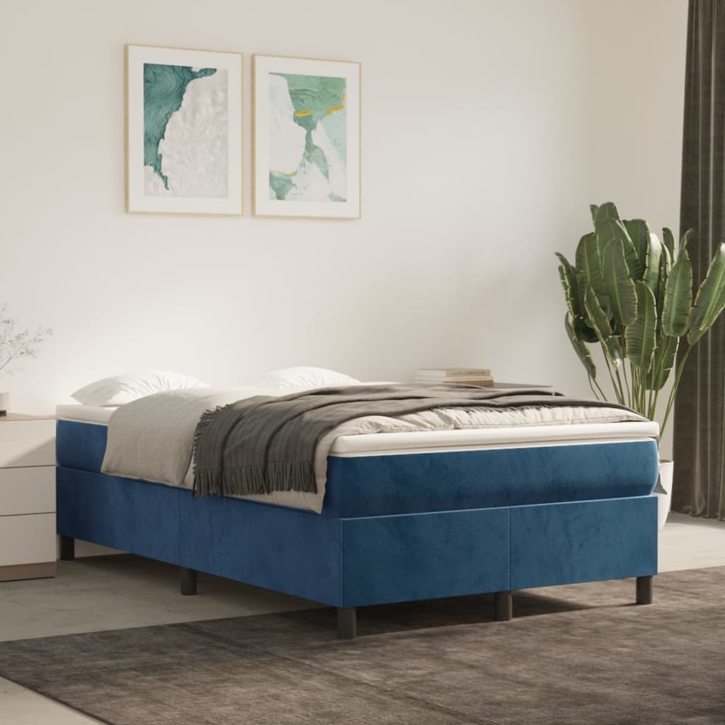 Boxspringframe fluweel donkerblauw 120x200 cm