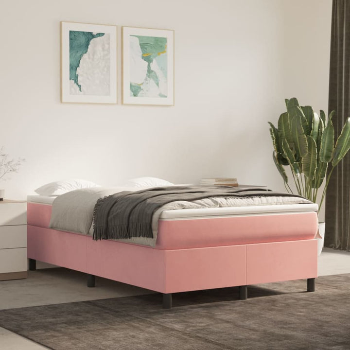 Boxspringframe fluweel roze 120x200 cm