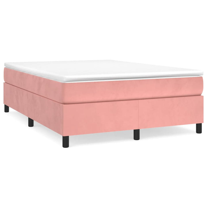 Boxspringframe fluweel roze 140x190 cm