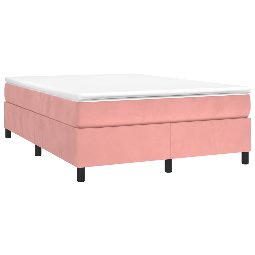 Boxspringframe fluweel roze 140x190 cm