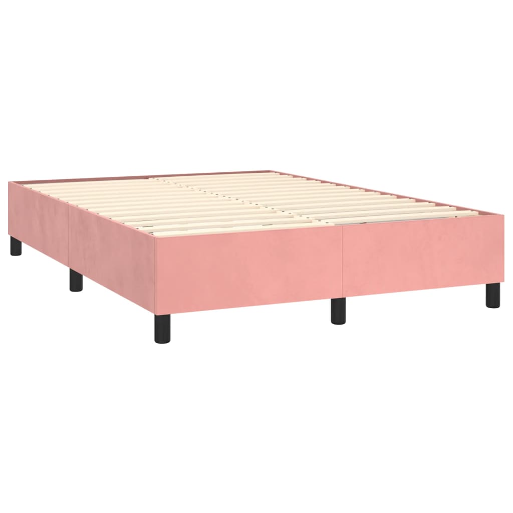 Boxspringframe fluweel roze 140x190 cm