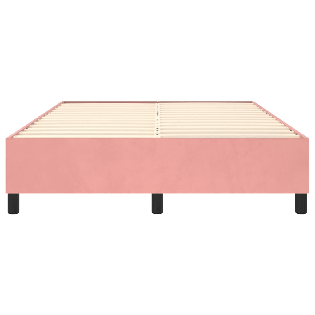 Boxspringframe fluweel roze 140x190 cm