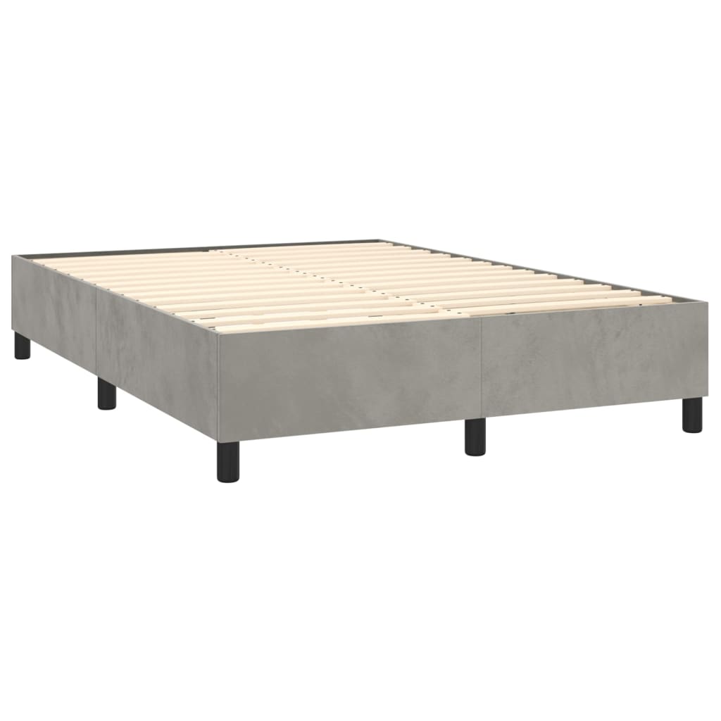 Boxspringframe fluweel lichtgrijs 140x200 cm