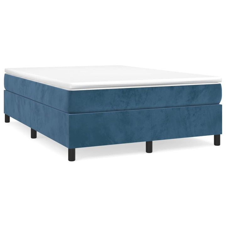 Boxspringframe fluweel donkerblauw 140x200 cm