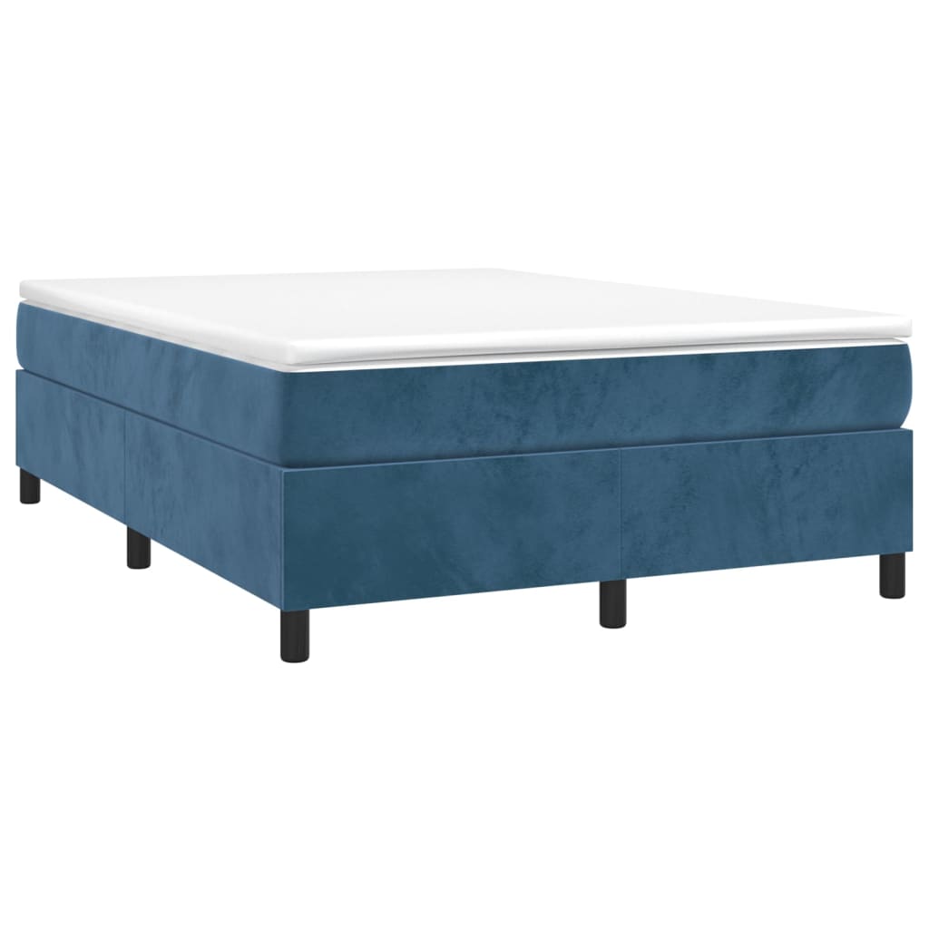 Boxspringframe fluweel donkerblauw 140x200 cm