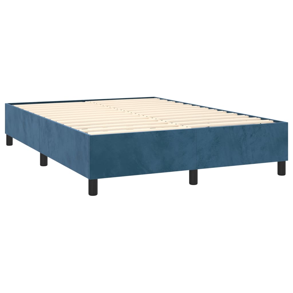 Boxspringframe fluweel donkerblauw 140x200 cm