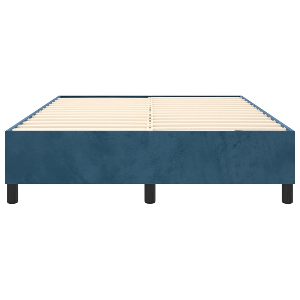 Boxspringframe fluweel donkerblauw 140x200 cm