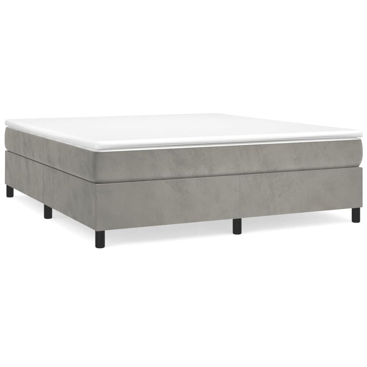 Boxspringframe fluweel lichtgrijs 160x200 cm