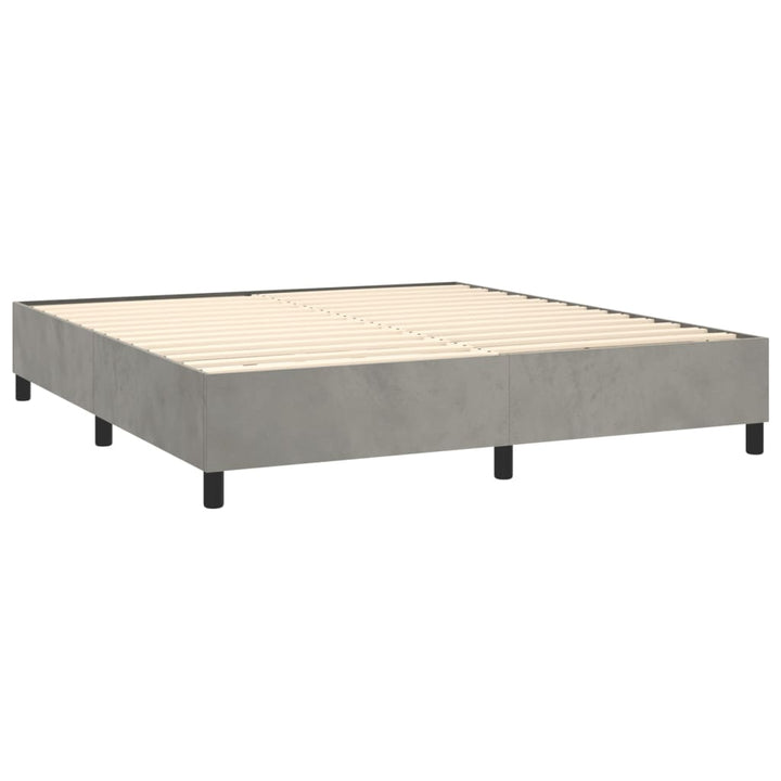 Boxspringframe fluweel lichtgrijs 160x200 cm