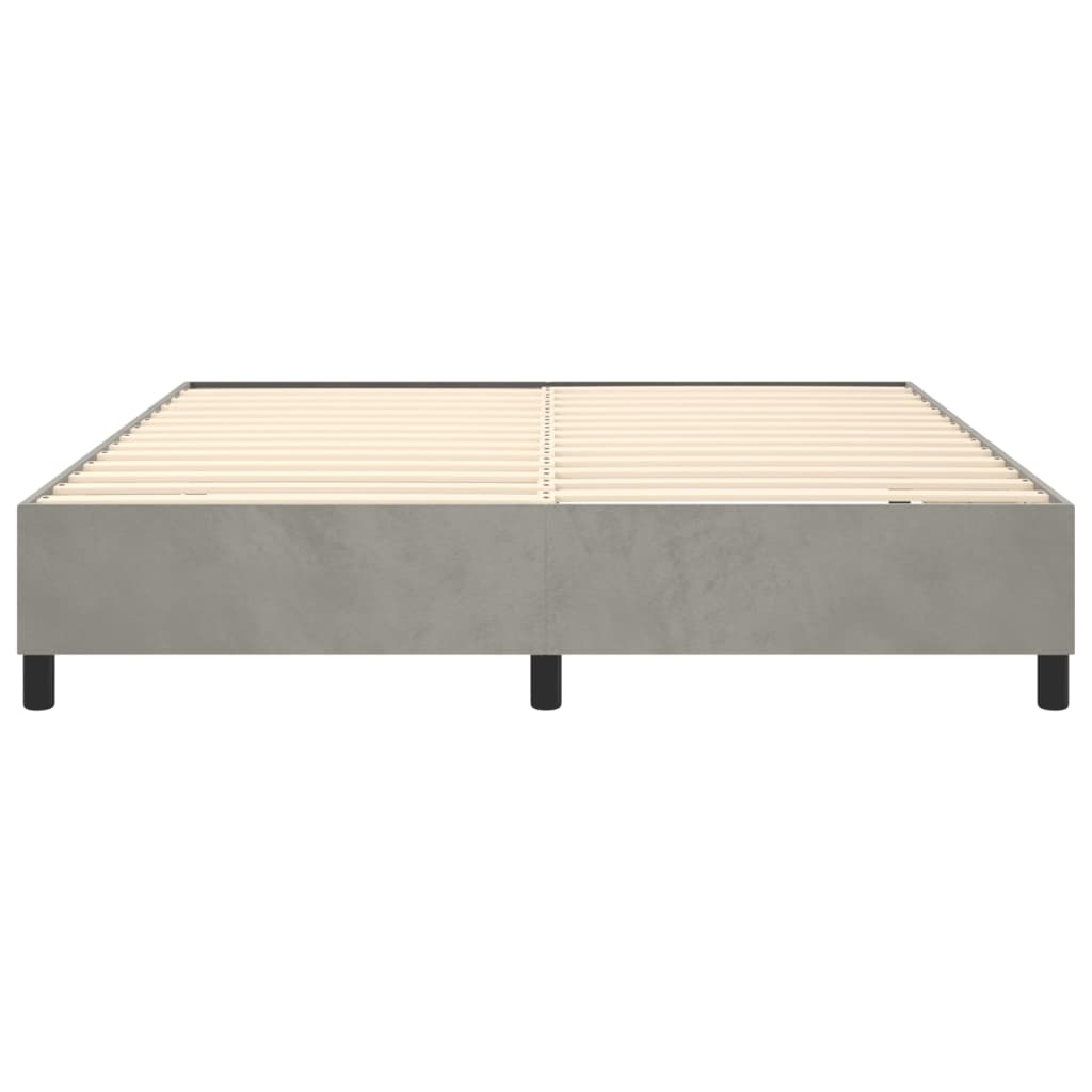 Boxspringframe fluweel lichtgrijs 160x200 cm