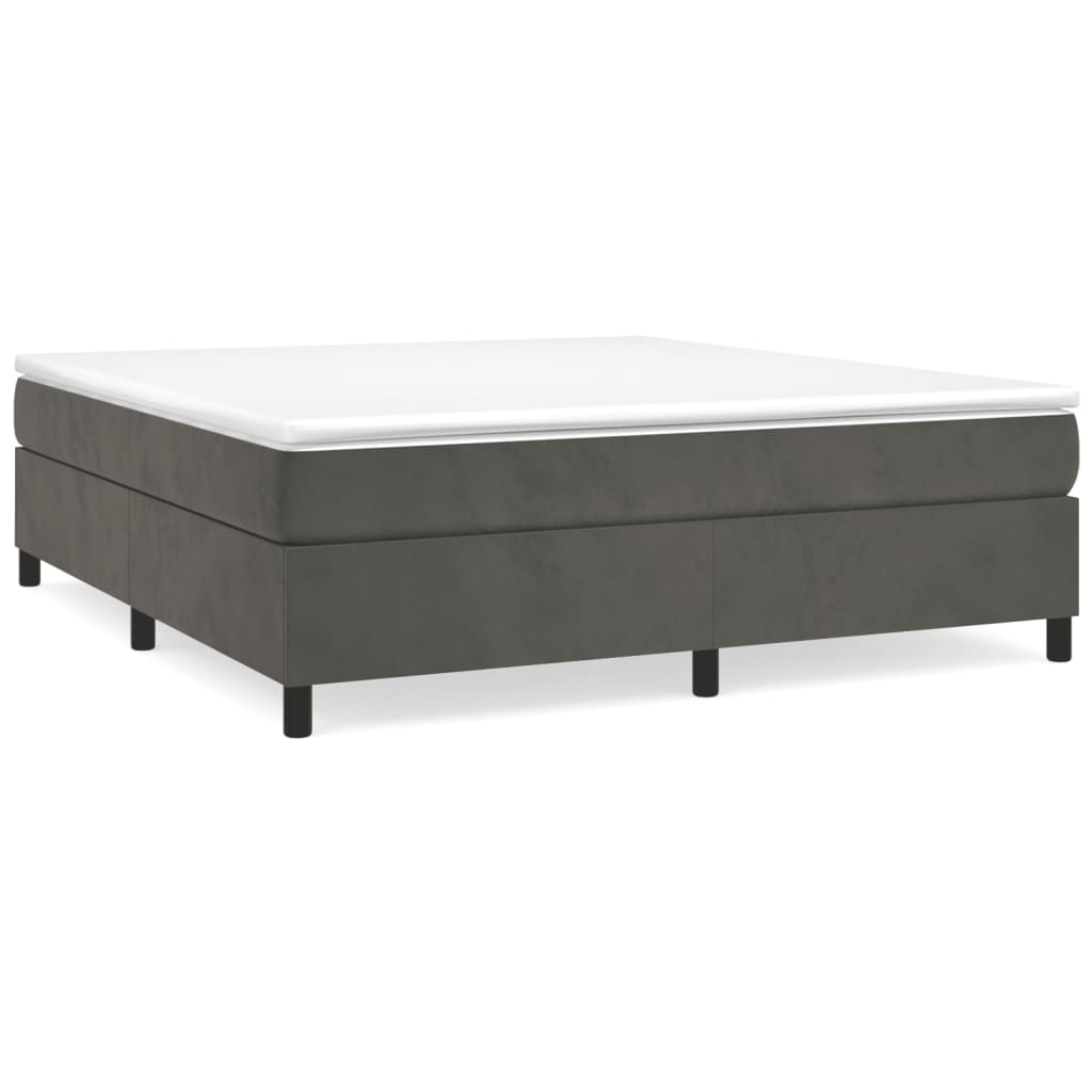 Boxspringframe fluweel donkergrijs 180x200 cm