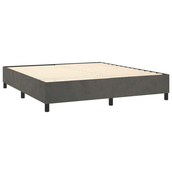 Boxspringframe fluweel donkergrijs 180x200 cm