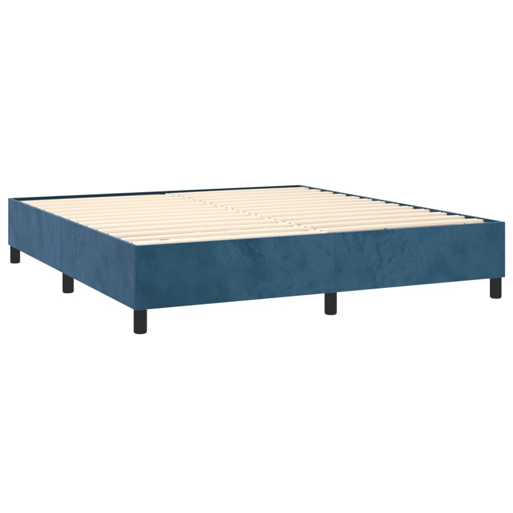 Boxspringframe fluweel donkerblauw 180x200 cm