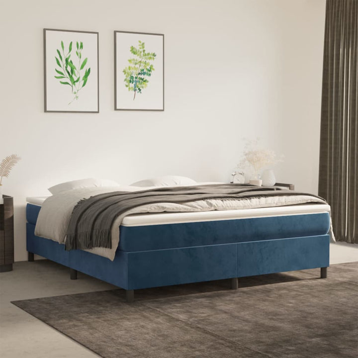 Boxspringframe fluweel donkerblauw 180x200 cm