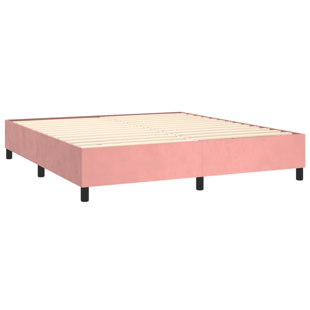 Boxspringframe fluweel roze 180x200 cm