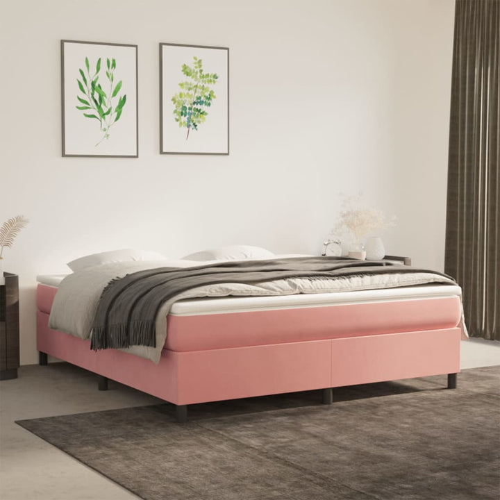 Boxspringframe fluweel roze 180x200 cm