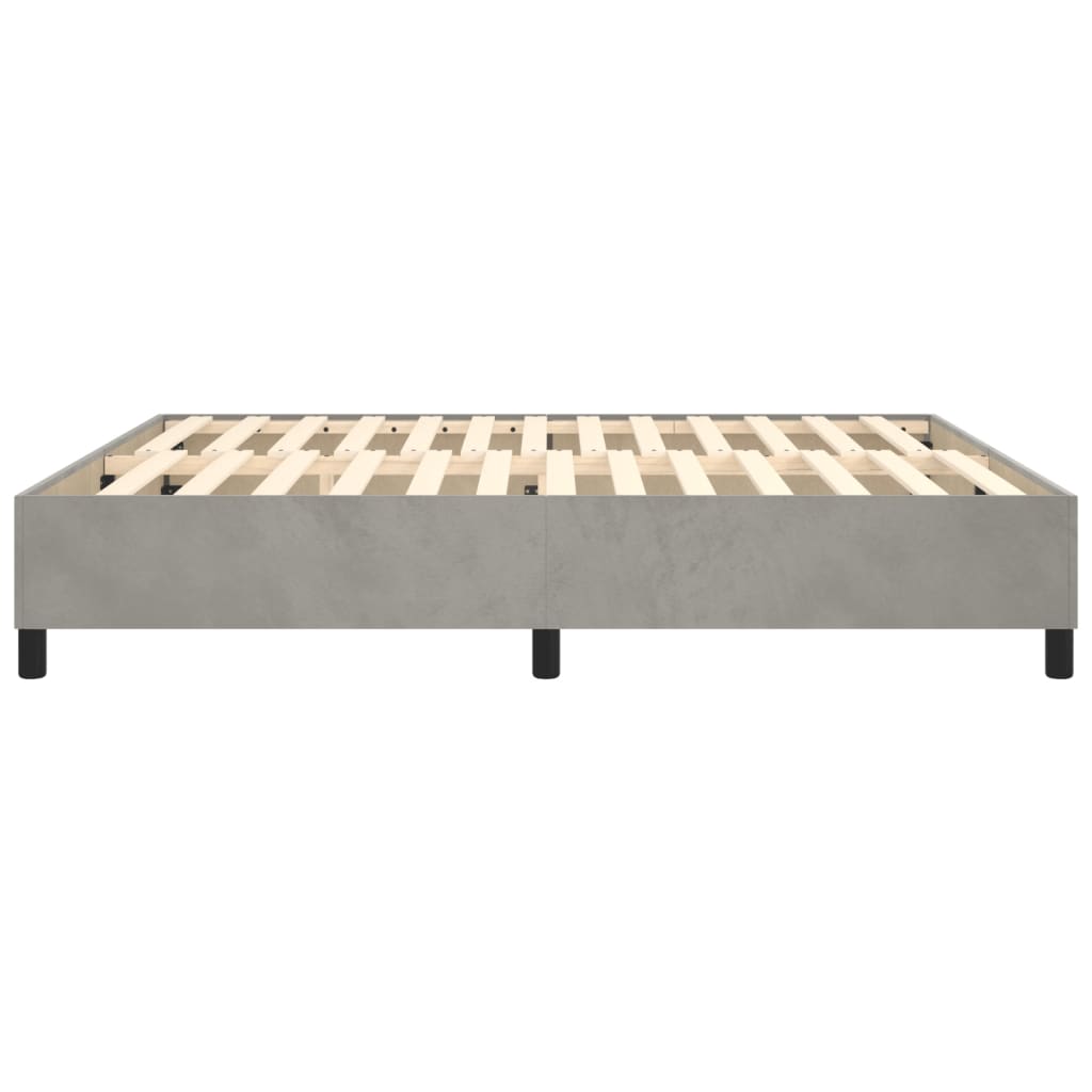 Boxspringframe fluweel lichtgrijs 200x200 cm