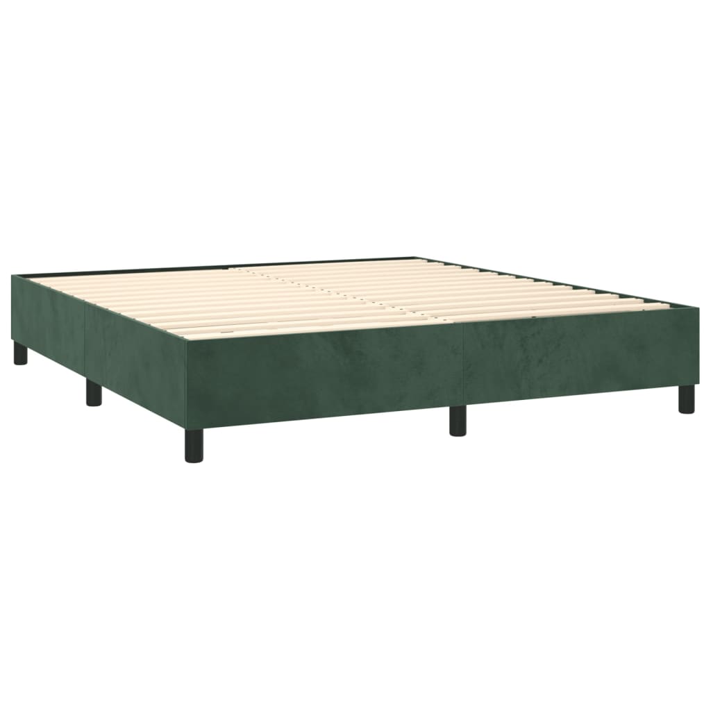 Boxspringframe fluweel donkergroen 200x200 cm