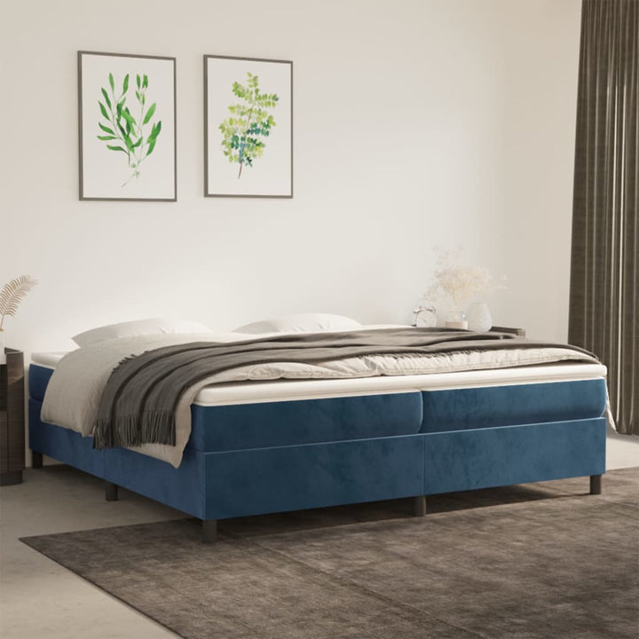 Boxspringframe fluweel donkerblauw 200x200 cm