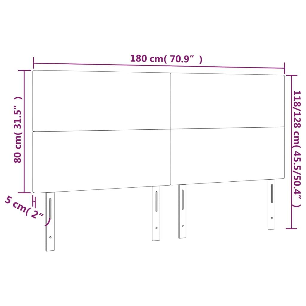 Hoofdborden 4 st 90x5x78/88 cm kunstleer wit