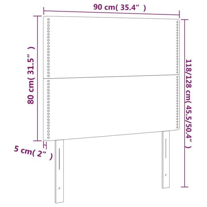 Hoofdborden 2 st 90x5x78/88 cm kunstleer wit