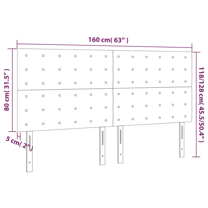 Hoofdborden 4 st 80x5x78/88 cm kunstleer zwart