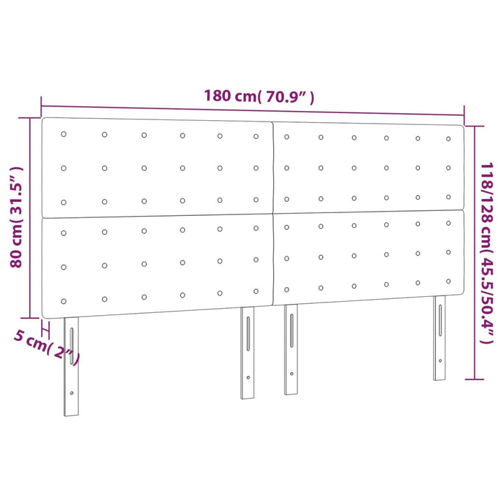 Hoofdborden 4 st 90x5x78/88 cm kunstleer zwart