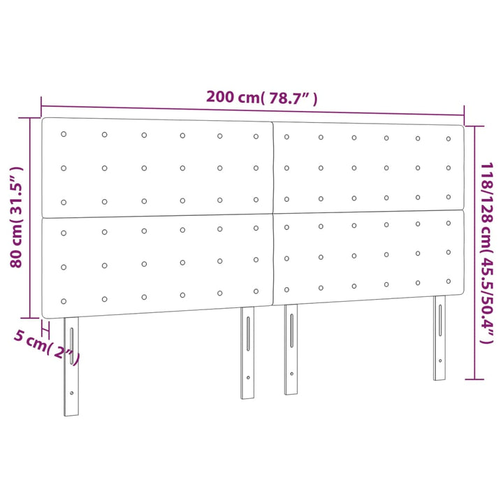 Hoofdborden 4 st 100x5x78/88 cm kunstleer zwart