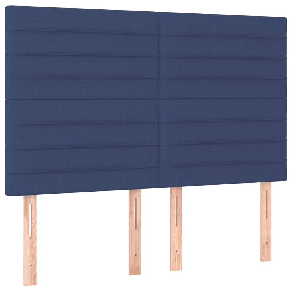 Hoofdborden 4 st 72x5x78/88 cm stof blauw