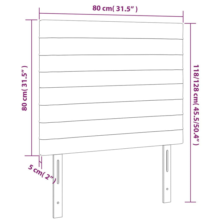 Hoofdborden 2 st 80x5x78/88 cm fluweel donkergrijs