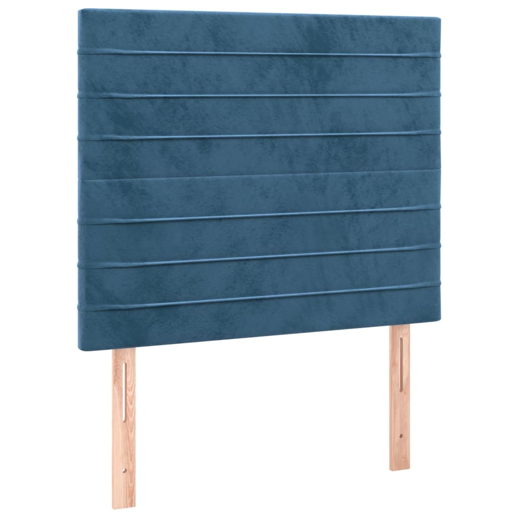 Hoofdborden 2 st 100x5x78/88 cm fluweel donkerblauw