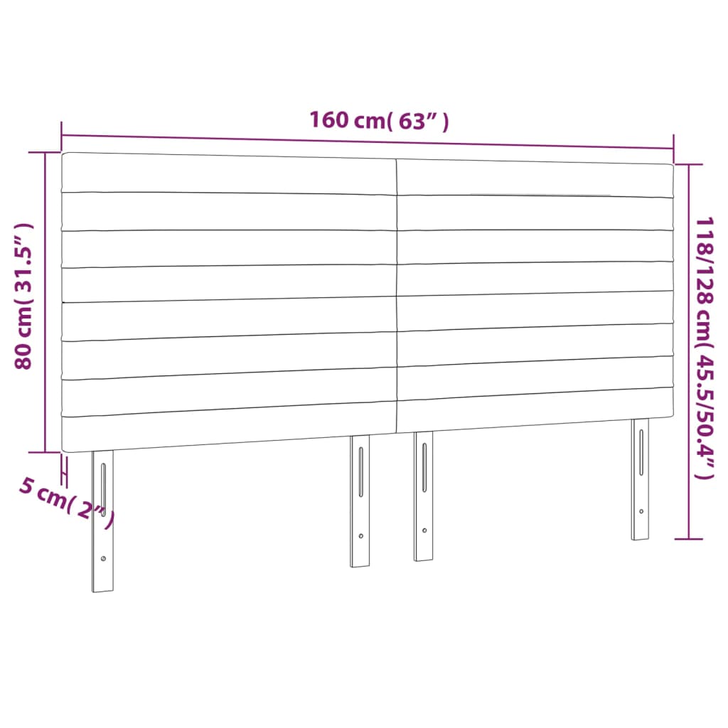 Hoofdborden 4 st 80x5x78/88 cm fluweel donkergrijs