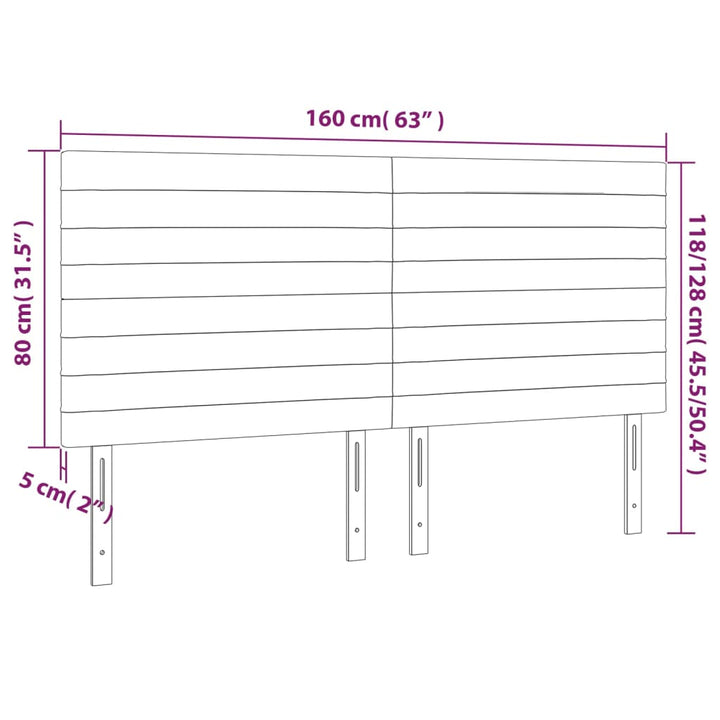 Hoofdborden 4 st 80x5x78/88 cm fluweel donkergrijs