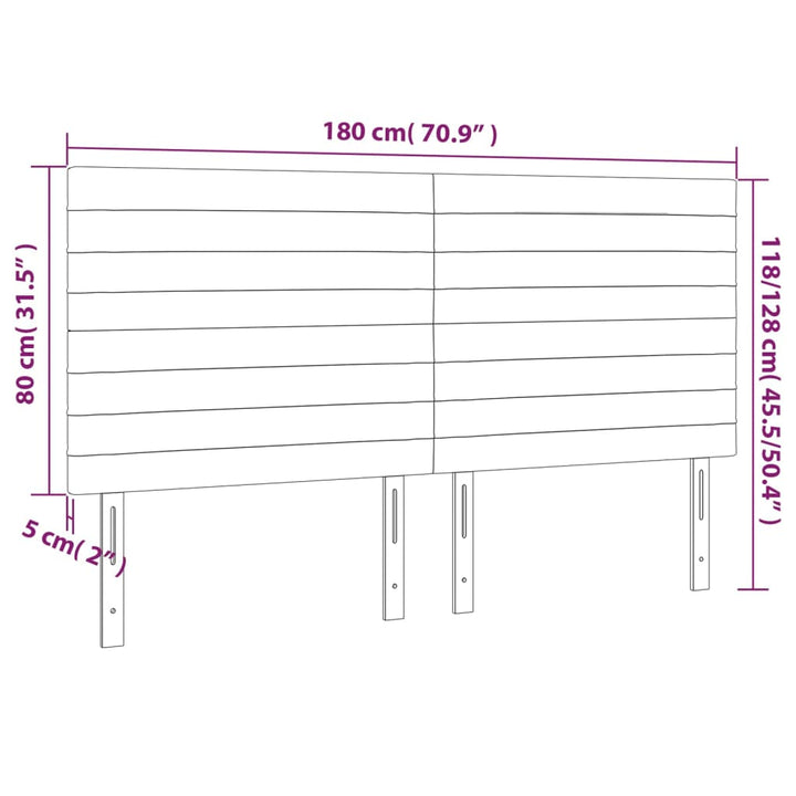 Hoofdborden 4 st 90x5x78/88 cm fluweel donkergrijs