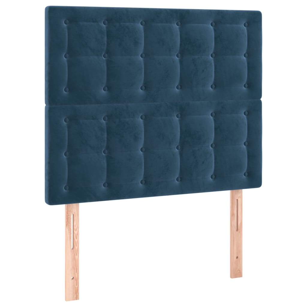 Hoofdborden 2 st 100x5x78/88 cm fluweel donkerblauw