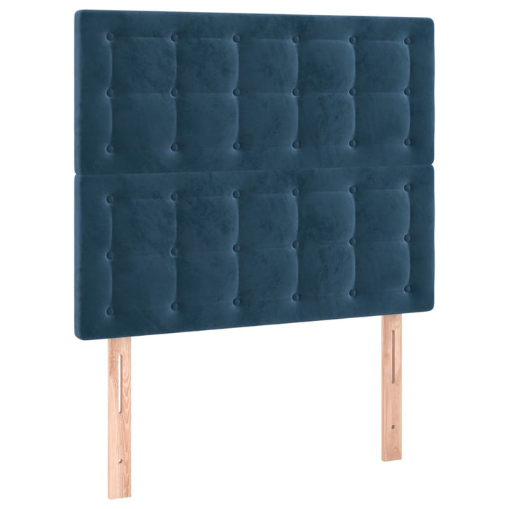 Hoofdborden 2 st 100x5x78/88 cm fluweel donkerblauw